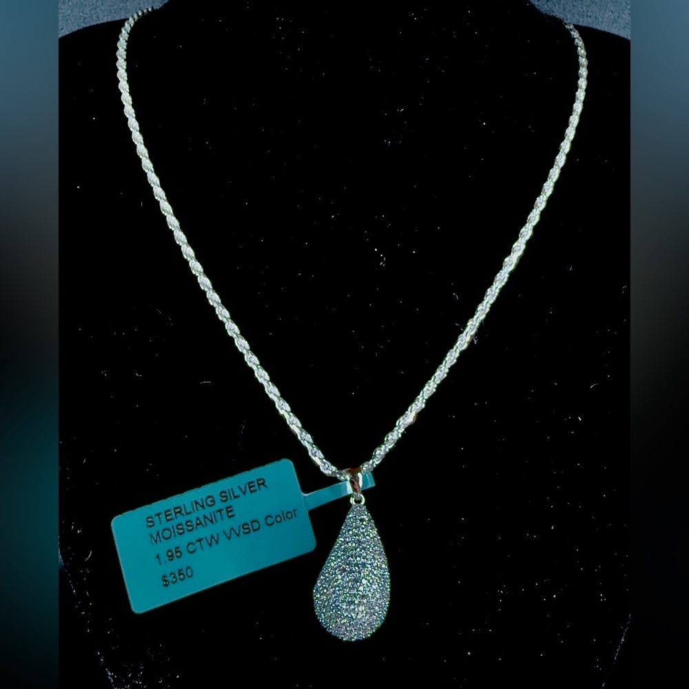 Sterling Silver Moissanite Pendant Necklace
